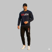Seven-7 Printed Fleece Sweatshirt Tracksuit for Men