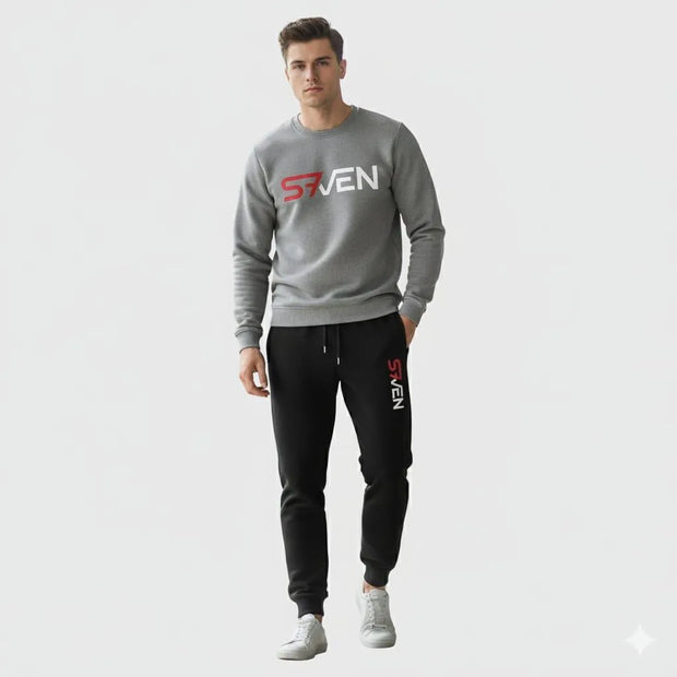 Seven-7 Men’s Printed Fleece Sweatshirt Tracksuit