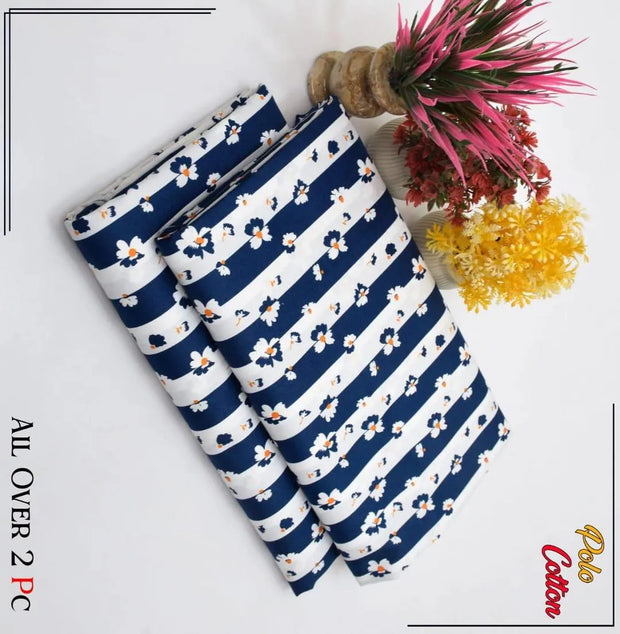 2 Pcs Women's Unstitched Printed Suit