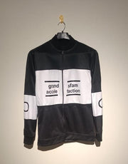 Men's Zipper Fleece Jacket - 1 Pc, Black & White Printed Style