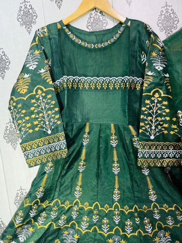 3 Pcs Women's Stitched Katan Silk Digital Printed Maxi Suit