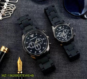 Couple’s Black Chronograph Watch Pair
