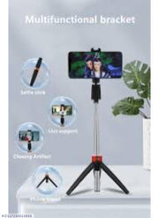 Black Portable Selfie Stick – Adjustable & Lightweight