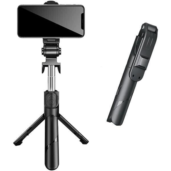 Black Portable Selfie Stick – Adjustable & Lightweight