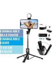 Black Portable Selfie Stick – Adjustable & Lightweight