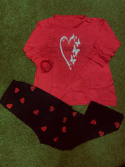 2 Pcs Women's Printed Stitched Nightwear Set