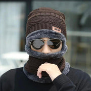 Unisex 2-Piece Wool Textured Beanie & Neck Warmer Set