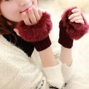 Women’s Fur-Lined Fingerless Gloves – 1 Pair Winter Essential