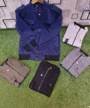 1 Pc Men's Fleece Plain Bomber Jacket