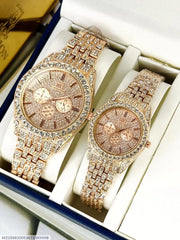 Elegant Couple’s Watch Set – 2 Quartz Timepieces, Unisex & Water-Resistant