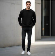 1 Piece Men's Plain Fleece Sweatshirt