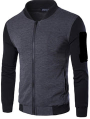 Men’s Solid Grey Polyester Jacket – 1 Pc