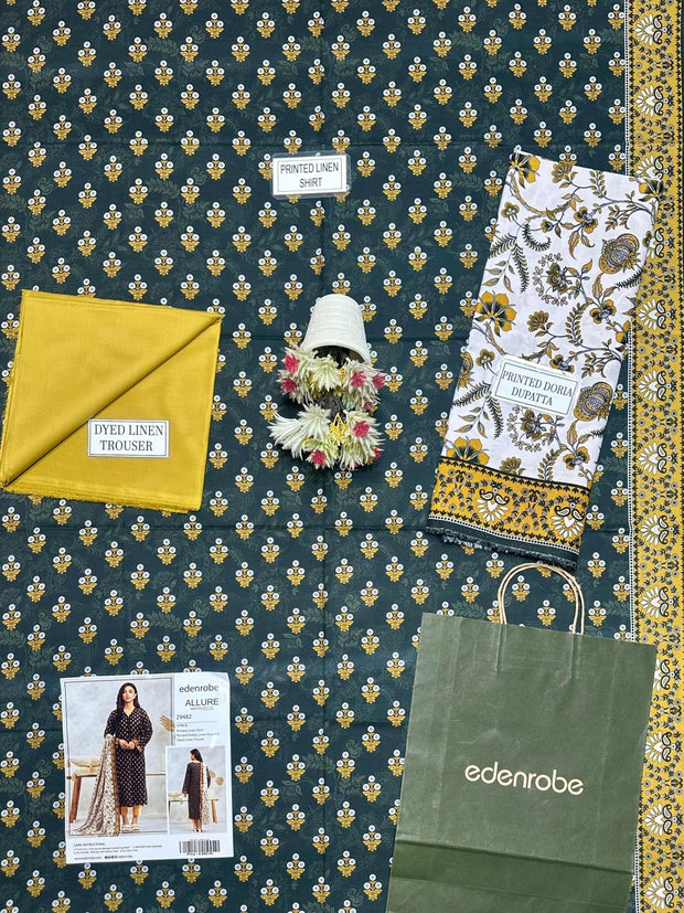 3-Piece Women’s Unstitched Linen Printed Suit