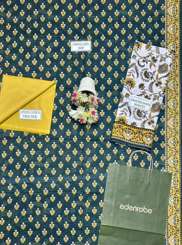 3-Piece Women’s Unstitched Linen Printed Suit