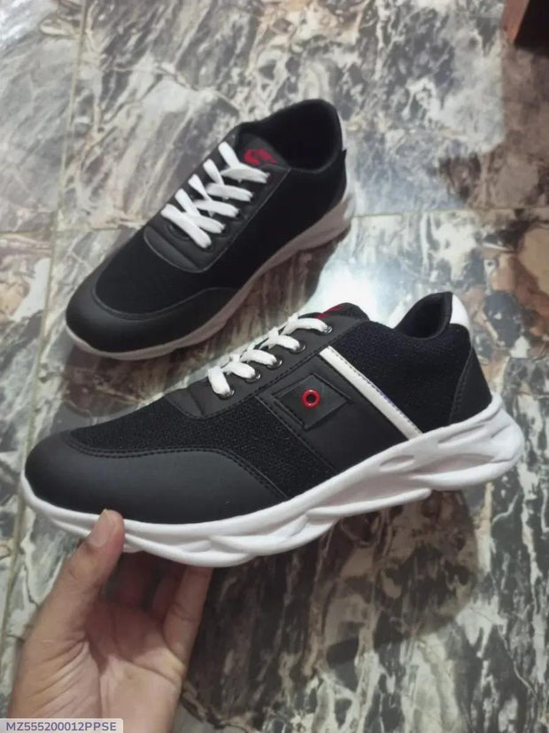 Men's Stylish Fabric Sneakers – Black (FANCY Design)