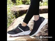 Men's Stylish Fabric Sneakers – Black (FANCY Design)