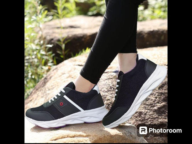 Men's Stylish Fabric Sneakers – Black (FANCY Design)