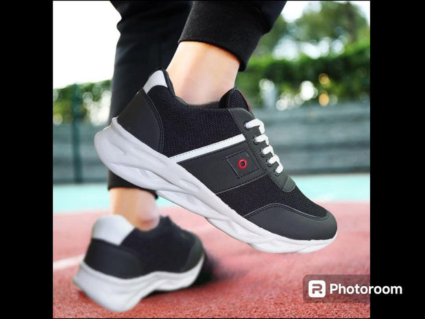 Men's Stylish Fabric Sneakers – Black (FANCY Design)