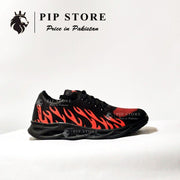 Men’s Stylish Rubber Joggers – Red Fire