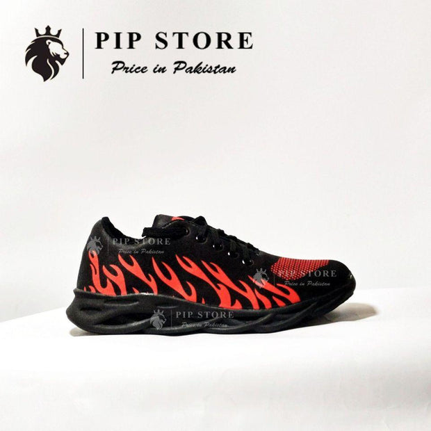 Men’s Stylish Rubber Joggers – Red Fire