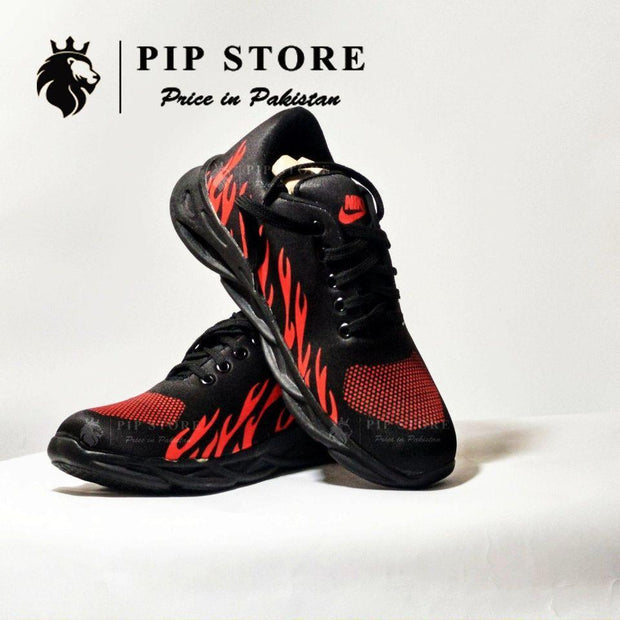 Men’s Stylish Rubber Joggers – Red Fire