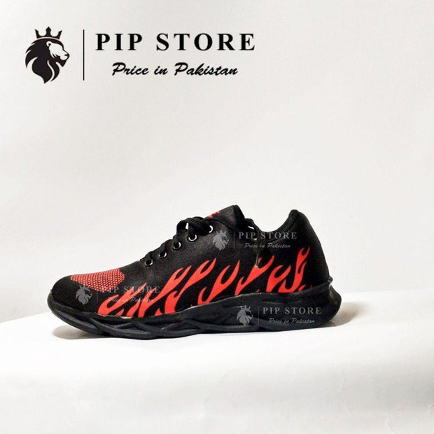 Men’s Stylish Rubber Joggers – Red Fire
