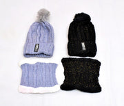 Wool Beanie Cap with Neck Warmer