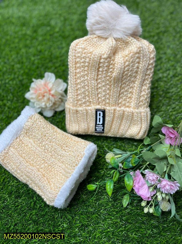 Beanie Wool Cap With Neck Warmer