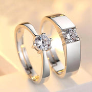 Elegant Couple’s Ring Set – Silver Finish | 2 Pcs Easy Fit