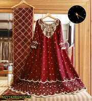 3 Pcs Women’s Stitched Embroidered Shamoz Silk Maxi