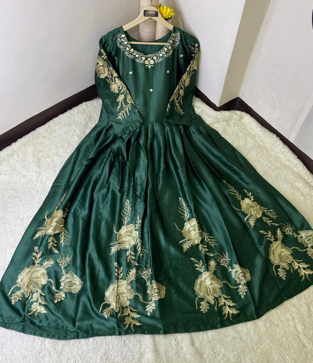 Women’s Stitched Embroidered Shamoz Silk Maxi